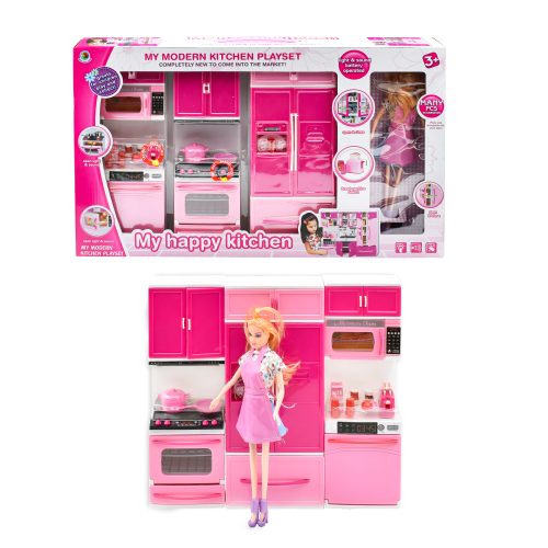 لعبة مجموعة المطبخ الحديث مع دمية بطول 26 سم