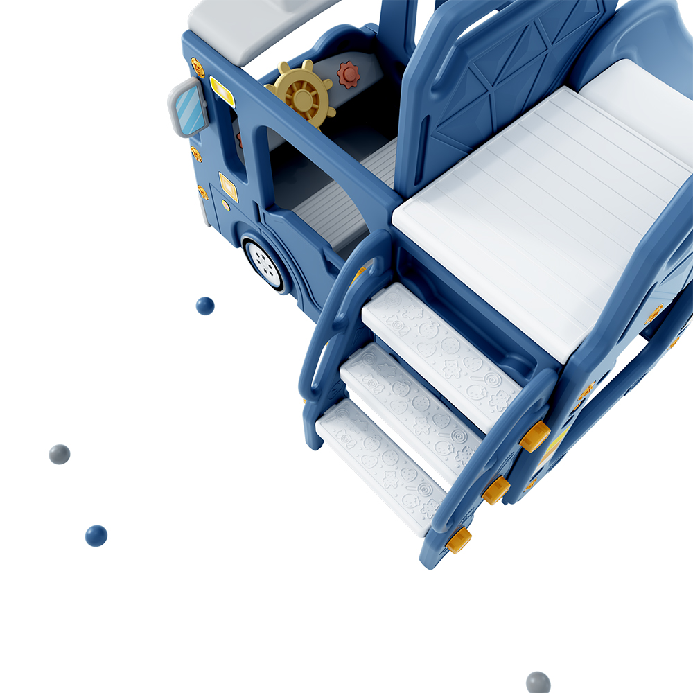 زحليقة علي شكل سيارة مع طوق كرة سلة من بيبي لوف - ازرق - الصورة 4