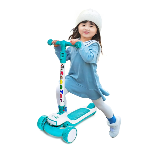 سكوتر بعجلات مضيئة مع مقبض قابل للتعديل