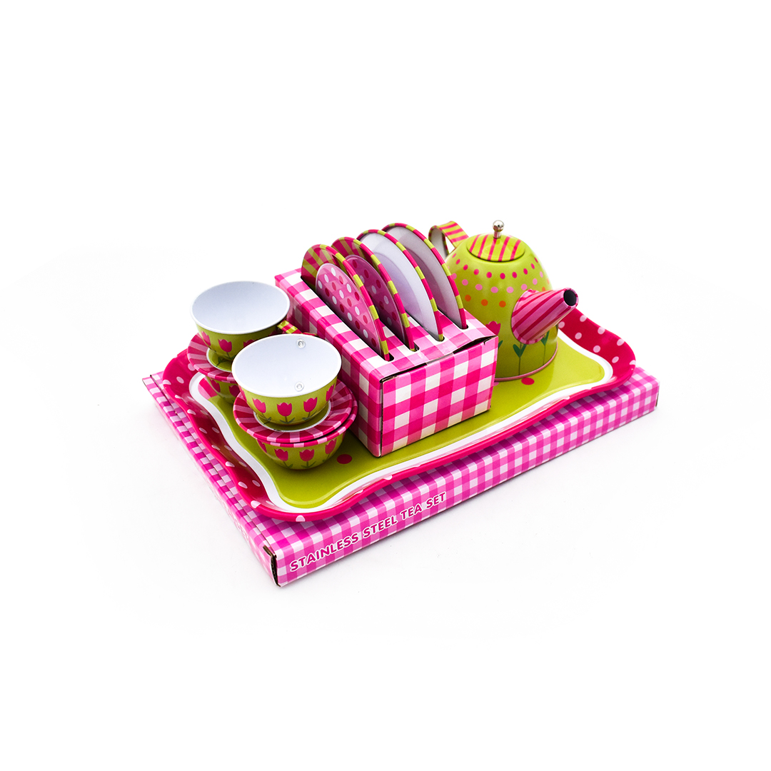 مجموعة حفلة الشاي بألوان زاهية