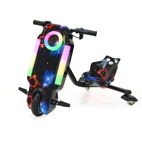 سكوتر دريفت كهربائى بتصميم عصري مع خوذة وقفازات حماية - كبير