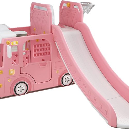 زحليقة علي شكل سيارة مع طوق كرة سلة من بيبي لوف - وردي