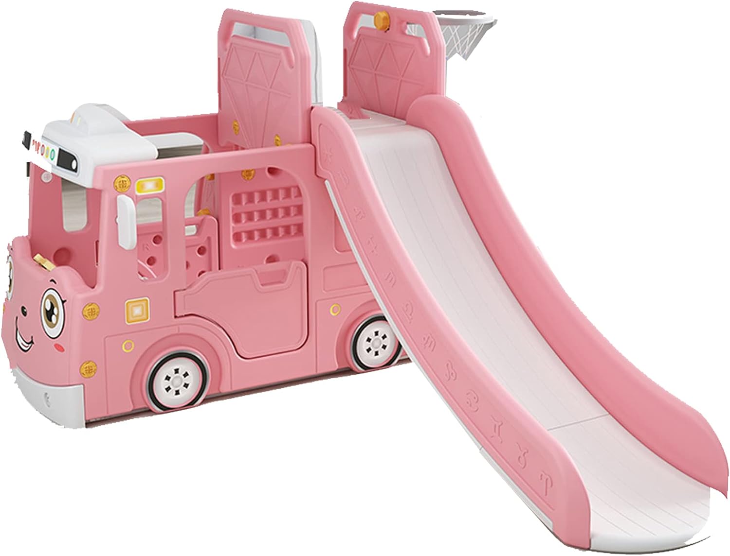 زحليقة علي شكل سيارة مع طوق كرة سلة من بيبي لوف - وردي