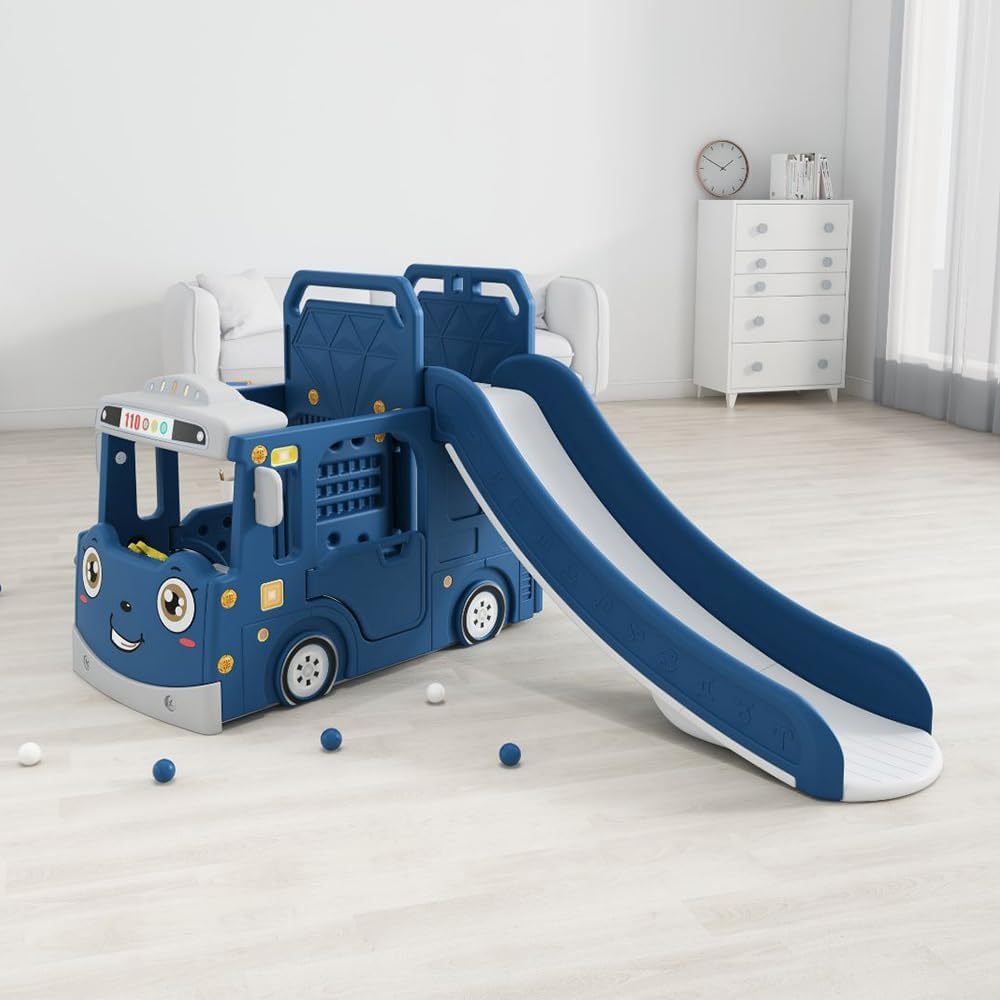 زحليقة علي شكل سيارة مع طوق كرة سلة من بيبي لوف - ازرق - الصورة 2