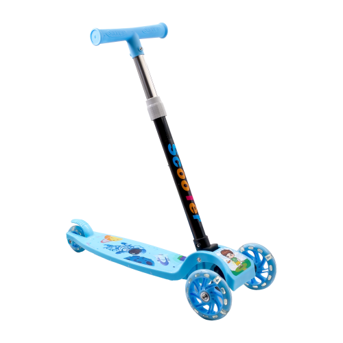 سكوتر ثلاثي بعجلات مضيئة - ازرق