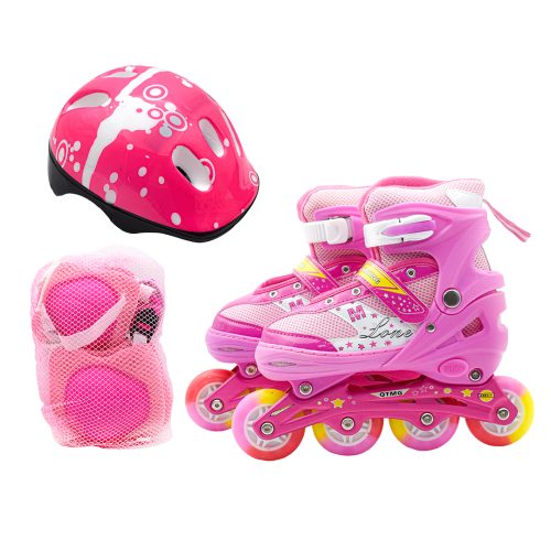 حذاء تزلج مع خوذة وقفازات حماية